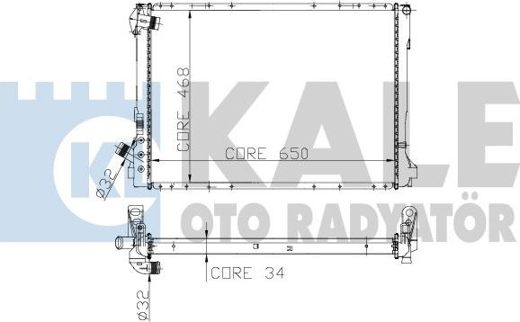 KALE OTO RADYATÖR 208600 - Радіатор, охолодження двигуна autozip.com.ua