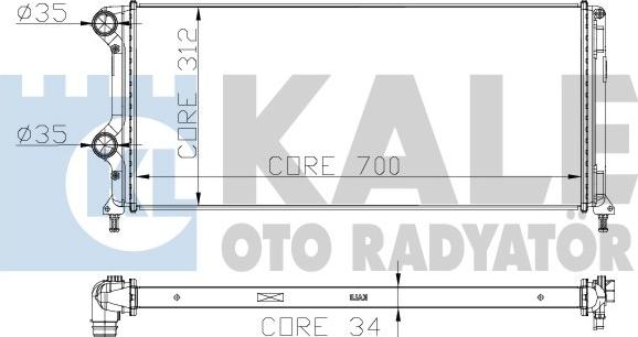 KALE OTO RADYATÖR 235600 - Радіатор, охолодження двигуна autozip.com.ua