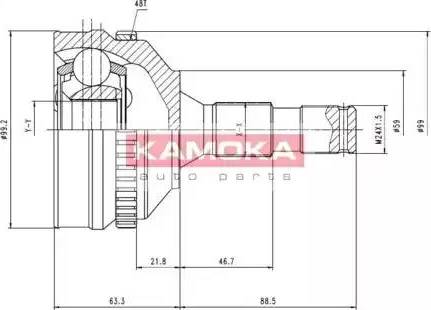 Kamoka 6946 - Шарнірний комплект, ШРУС, приводний вал autozip.com.ua