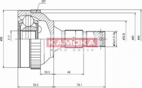 Kamoka 6484 - Шарнірний комплект, ШРУС, приводний вал autozip.com.ua