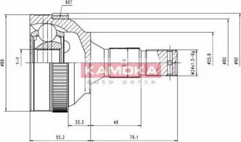 Kamoka 6480 - Шарнірний комплект, ШРУС, приводний вал autozip.com.ua