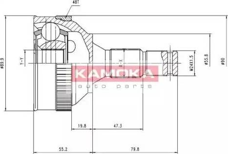 Kamoka 6420 - Шарнірний комплект, ШРУС, приводний вал autozip.com.ua