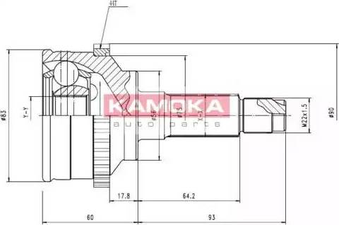 Kamoka 6598 - Шарнірний комплект, ШРУС, приводний вал autozip.com.ua