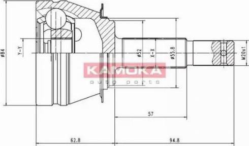 Kamoka 6544 - Шарнірний комплект, ШРУС, приводний вал autozip.com.ua