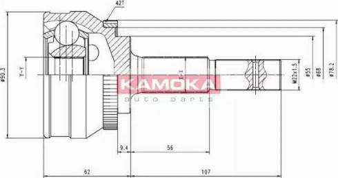 Kamoka 6538 - Шарнірний комплект, ШРУС, приводний вал autozip.com.ua