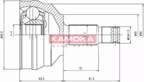 Kamoka 6698 - Шарнірний комплект, ШРУС, приводний вал autozip.com.ua