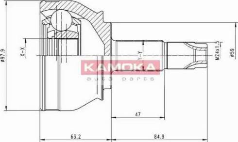 Kamoka 6692 - Шарнірний комплект, ШРУС, приводний вал autozip.com.ua