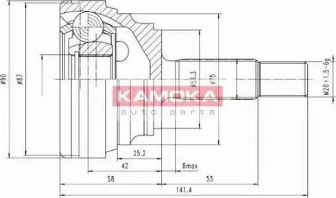 Kamoka 6600 - Шарнірний комплект, ШРУС, приводний вал autozip.com.ua