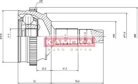 Kamoka 6634 - Шарнірний комплект, ШРУС, приводний вал autozip.com.ua