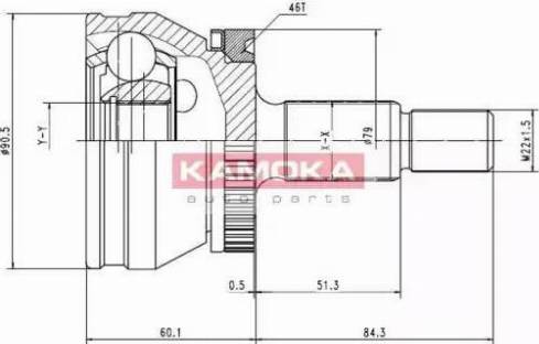 Kamoka 6678 - Шарнірний комплект, ШРУС, приводний вал autozip.com.ua