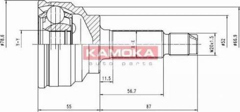 Kamoka 6070 - Шарнірний комплект, ШРУС, приводний вал autozip.com.ua