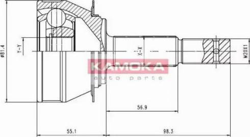 Kamoka 6136 - Шарнірний комплект, ШРУС, приводний вал autozip.com.ua