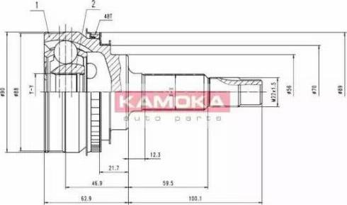 Kamoka 6890 - Шарнірний комплект, ШРУС, приводний вал autozip.com.ua