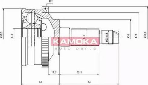 Kamoka 6828 - Шарнірний комплект, ШРУС, приводний вал autozip.com.ua
