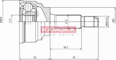 Kamoka 6290 - Шарнірний комплект, ШРУС, приводний вал autozip.com.ua