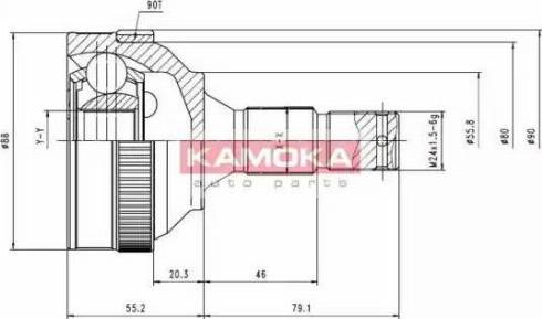 Kamoka 6224 - Шарнірний комплект, ШРУС, приводний вал autozip.com.ua