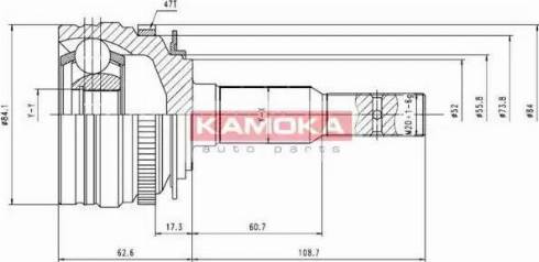 Kamoka 6746 - Шарнірний комплект, ШРУС, приводний вал autozip.com.ua