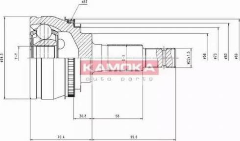 Kamoka 6788 - Шарнірний комплект, ШРУС, приводний вал autozip.com.ua