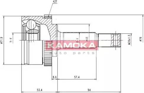 Kamoka 6783 - Шарнірний комплект, ШРУС, приводний вал autozip.com.ua