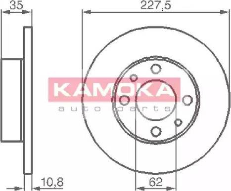 Kamoka 103166 - Гальмівний диск autozip.com.ua