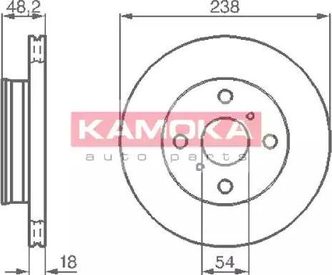 Kamoka 103826 - Гальмівний диск autozip.com.ua