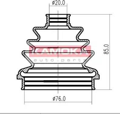 Kamoka 1146252 - Пильник, приводний вал autozip.com.ua