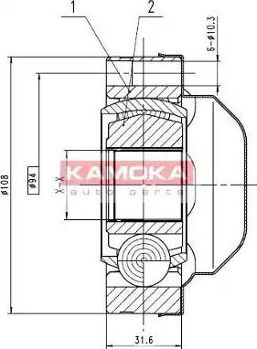Kamoka 8713 - Шарнірний комплект, ШРУС, приводний вал autozip.com.ua