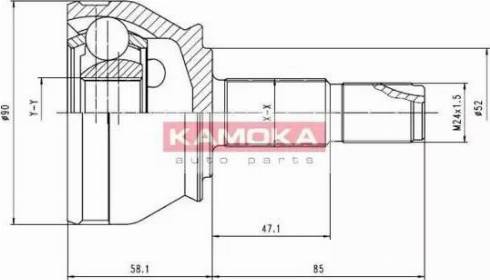 Kamoka 7412 - Шарнірний комплект, ШРУС, приводний вал autozip.com.ua