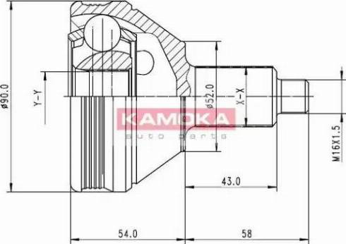 Kamoka 7086 - Шарнірний комплект, ШРУС, приводний вал autozip.com.ua