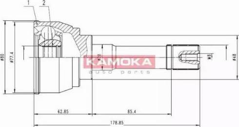 Kamoka 7142 - Шарнірний комплект, ШРУС, приводний вал autozip.com.ua