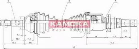 Kamoka FD1138928 - Приводний вал autozip.com.ua