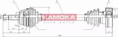 Kamoka VW1138919 - Приводний вал autozip.com.ua