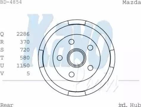 Kavo Parts BD-4854 - Гальмівний барабан autozip.com.ua