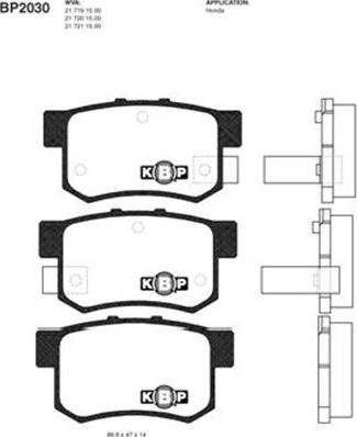 Kavo Parts BP-2030 - Гальмівні колодки, дискові гальма autozip.com.ua