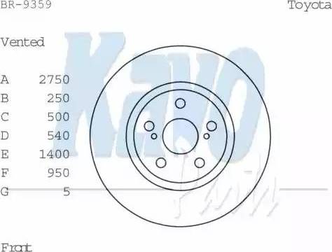 Kavo Parts BR-9359 - Гальмівний диск autozip.com.ua