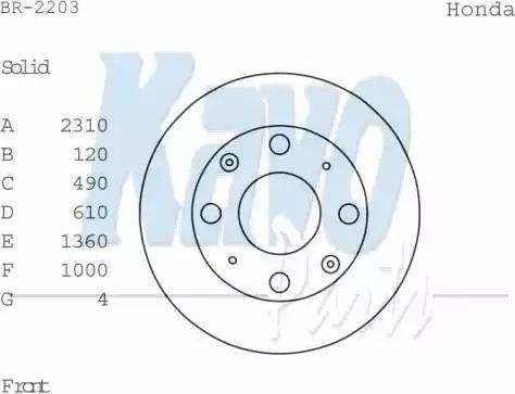 Kavo Parts BR-2203 - Гальмівний диск autozip.com.ua