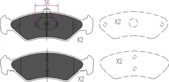 Kavo Parts KBP-4533 - Гальмівні колодки, дискові гальма autozip.com.ua