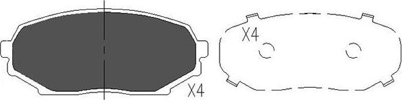 Kavo Parts KBP-4521 - Гальмівні колодки, дискові гальма autozip.com.ua