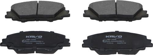Kavo Parts KBP-10046 - Гальмівні колодки, дискові гальма autozip.com.ua