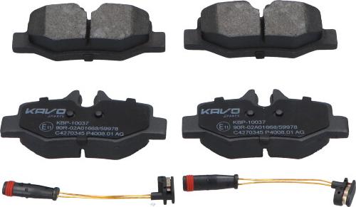 Kavo Parts KBP-10037 - Гальмівні колодки, дискові гальма autozip.com.ua