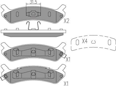 Kavo Parts KBP-3043 - Гальмівні колодки, дискові гальма autozip.com.ua