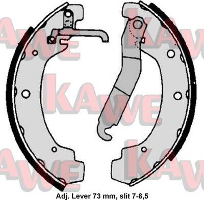 Kawe 06740 - Комплект гальм, барабанний механізм autozip.com.ua