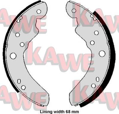 Kawe 01200 - Комплект гальм, барабанний механізм autozip.com.ua