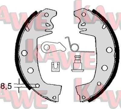 Kawe 02971 - Комплект гальм, барабанний механізм autozip.com.ua