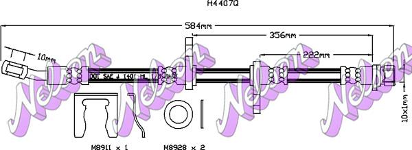 Kawe H4407Q - Гальмівний шланг autozip.com.ua