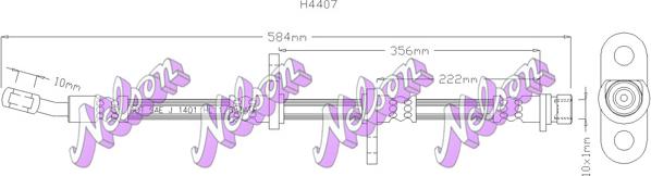 Kawe H4407 - Гальмівний шланг autozip.com.ua