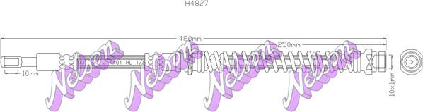 Kawe H4827 - Гальмівний шланг autozip.com.ua