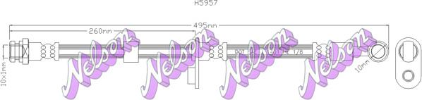 Kawe H5957 - Гальмівний шланг autozip.com.ua