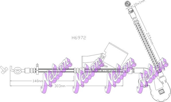 Kawe H6972 - Гальмівний шланг autozip.com.ua