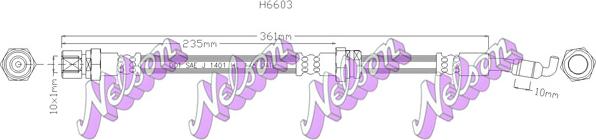 Kawe H6603 - Гальмівний шланг autozip.com.ua